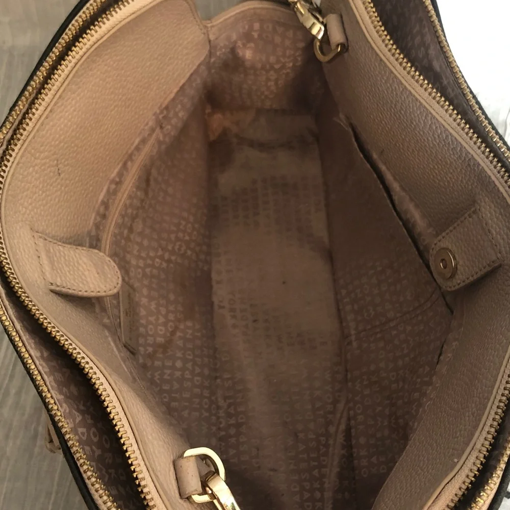 KATE SPADE dusty pink pebbled leather large satchel purse bag